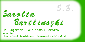 sarolta bartlinszki business card